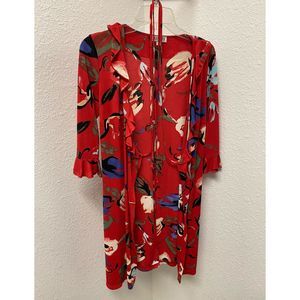Georgiou Studio Red Abstract Dress 100% polyester